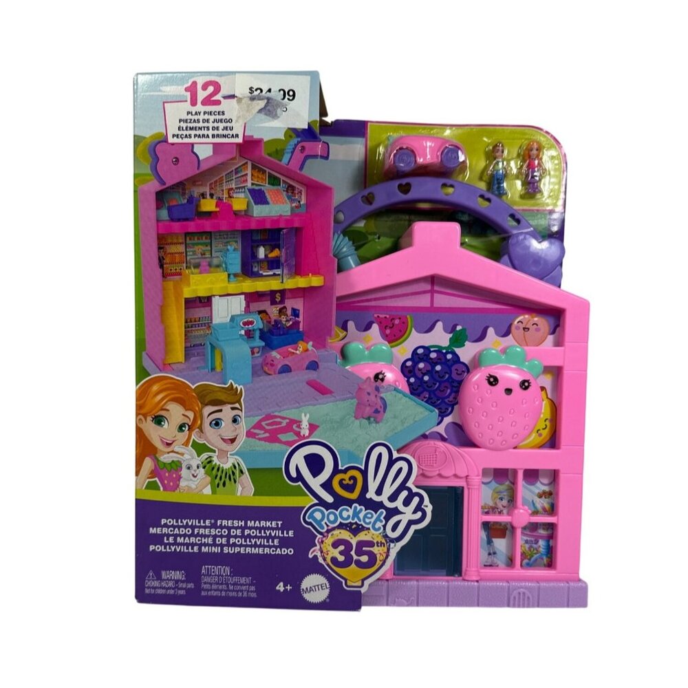 Polly Pocket 35th Anniversary Mollieville Fresh Market Playset With Accessories